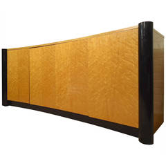 Curved Front Burl Wood Sideboard 4