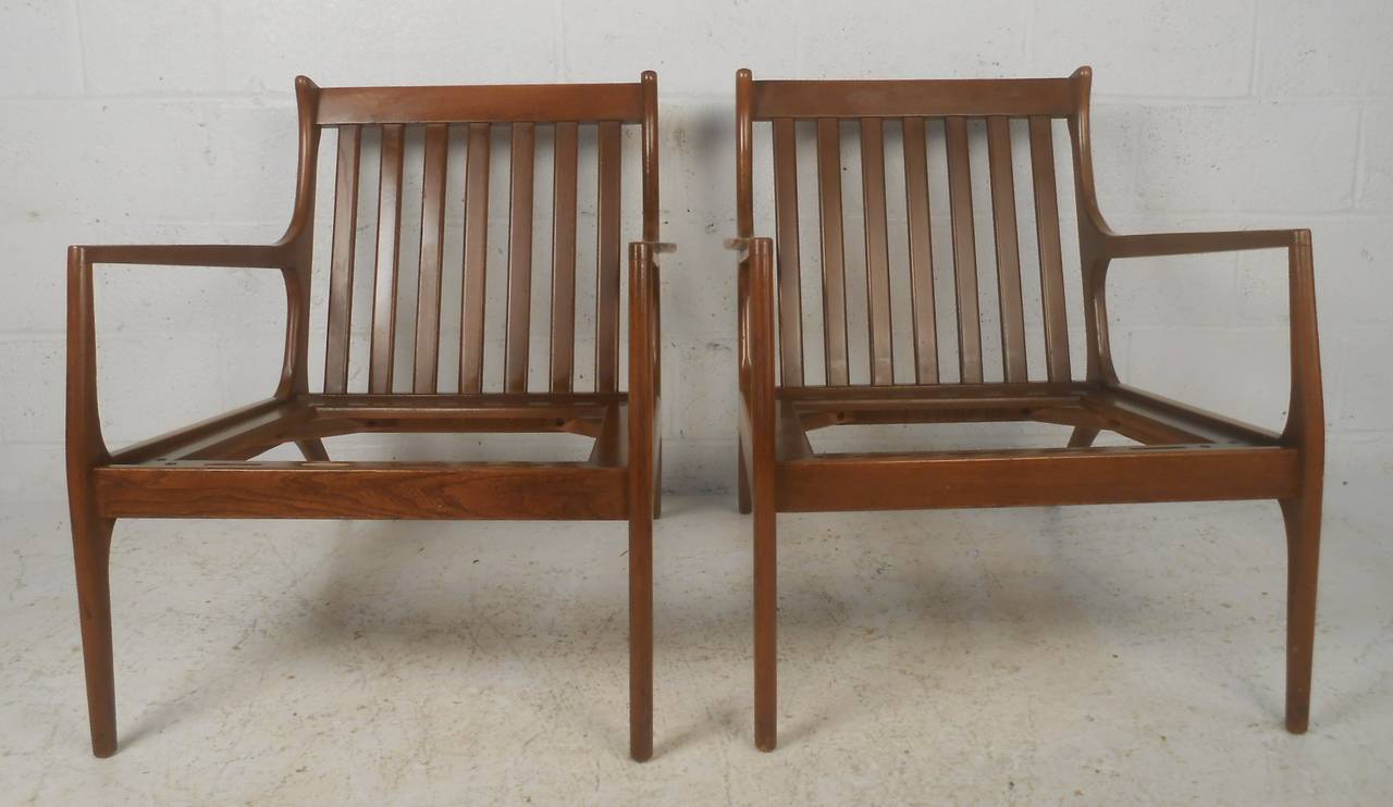 Mid-Century Modern American Walnut Lounge Chairs
