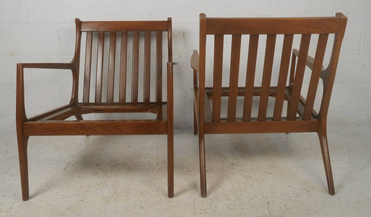 American Walnut Lounge Chairs In Good Condition In Brooklyn, NY