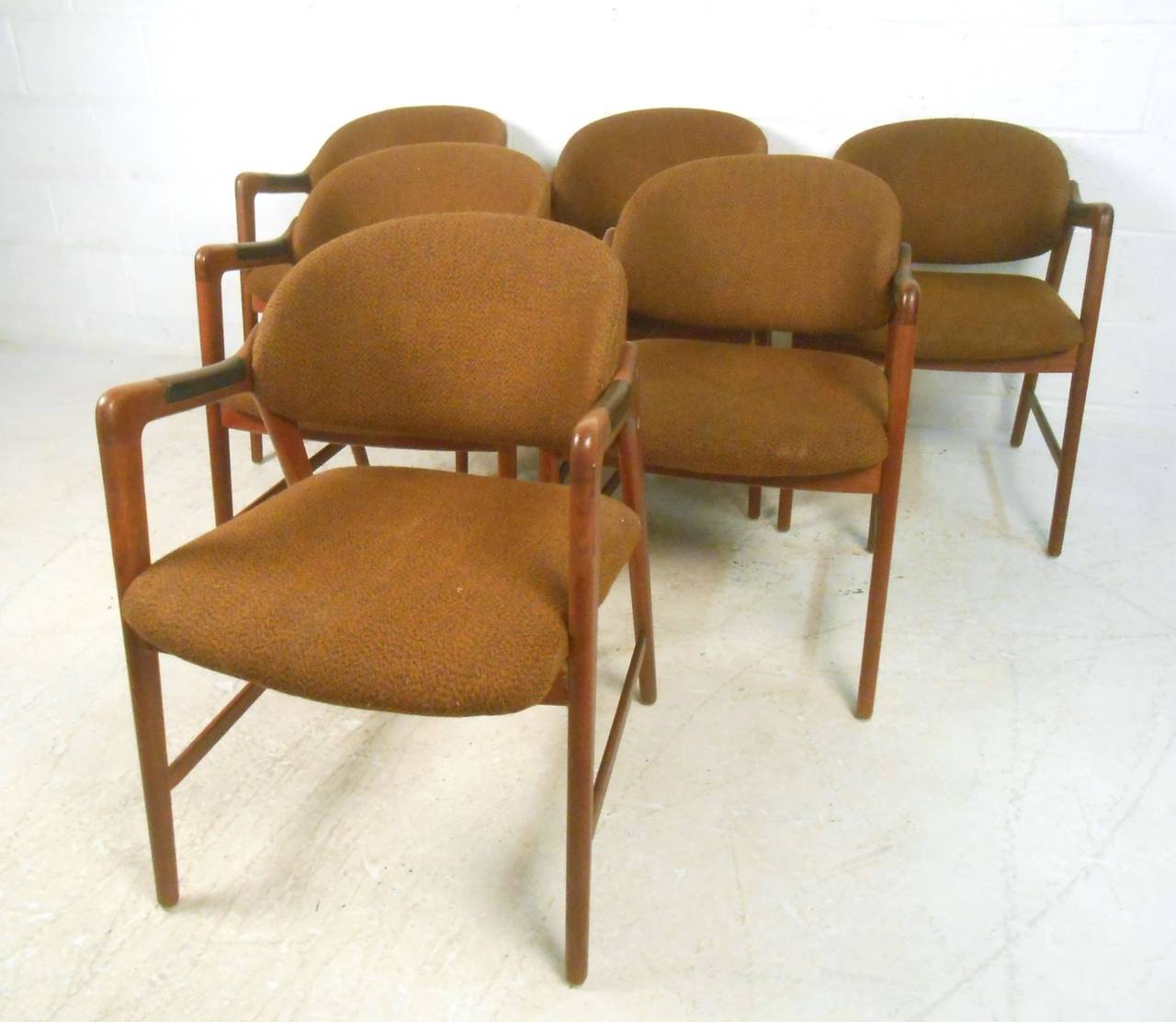 mid century modern teak dining chairs