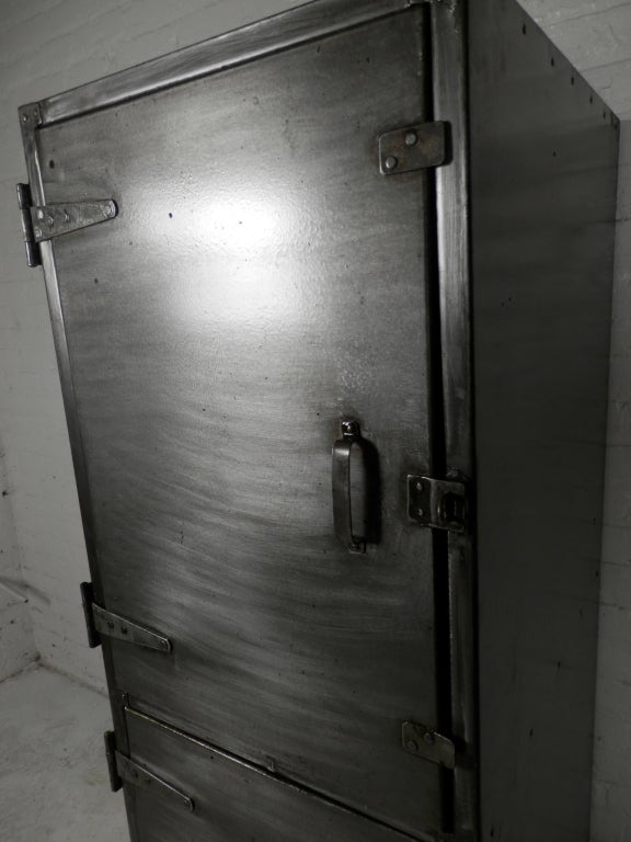 American Industrial Metal Mid Century Two Door Locker