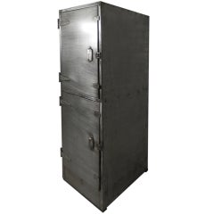 Industrial Metal Mid Century Two Door Locker 3