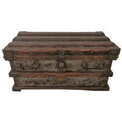 Antique Metal And Wood Trunk