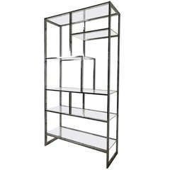 Milo Baughman Inspired Chrome Etagere