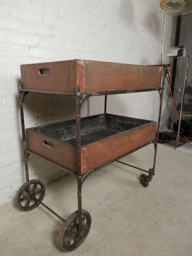 American Antique Industrial Two Level Cart