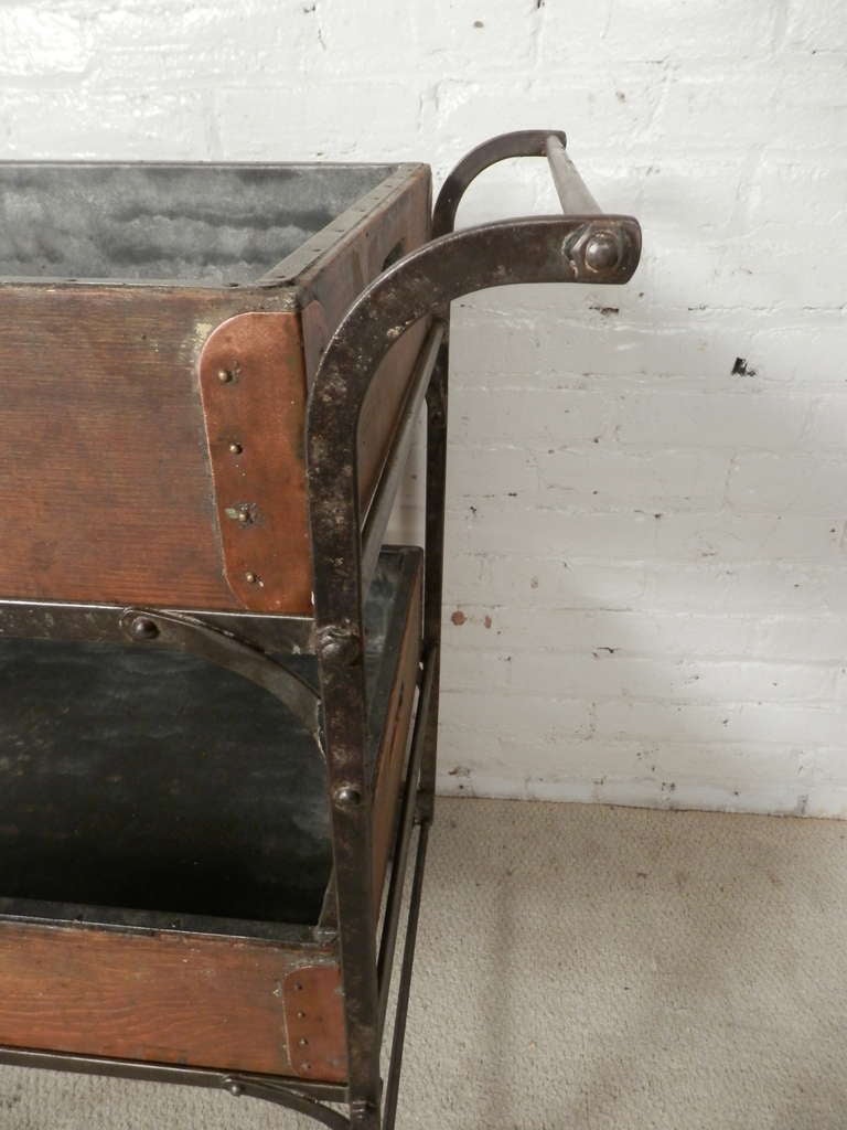 Antique Industrial Two Level Cart In Excellent Condition In Brooklyn, NY