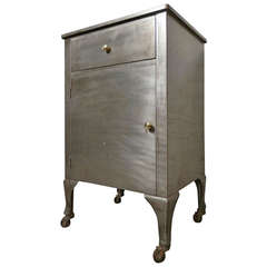 Used Early 20th Century Industrial Rolling Cabinet