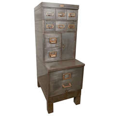 Used Rare Mid 20th Century Stackable Filing Unit
