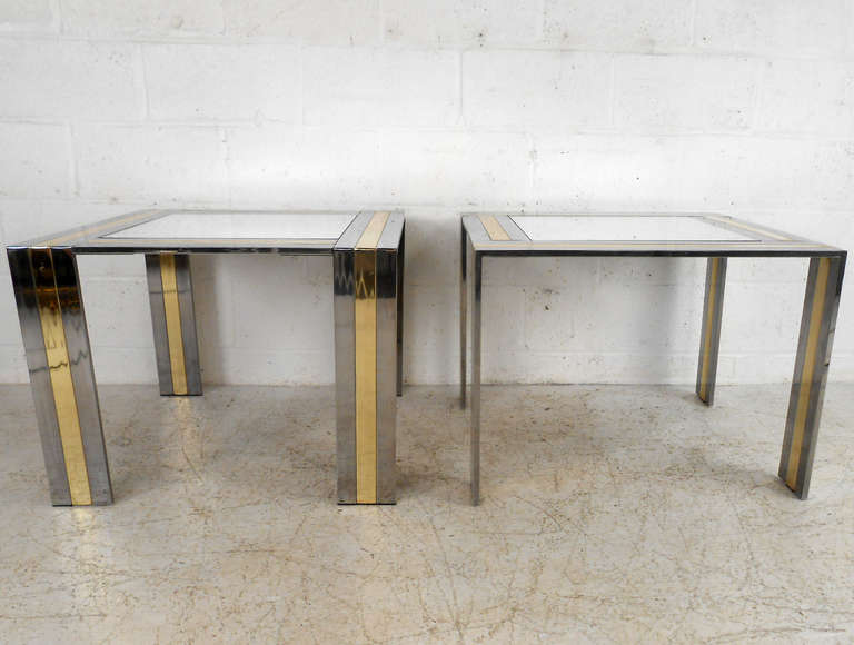 American Hollywood Regency End Tables in the Style of Paul Evans For Sale