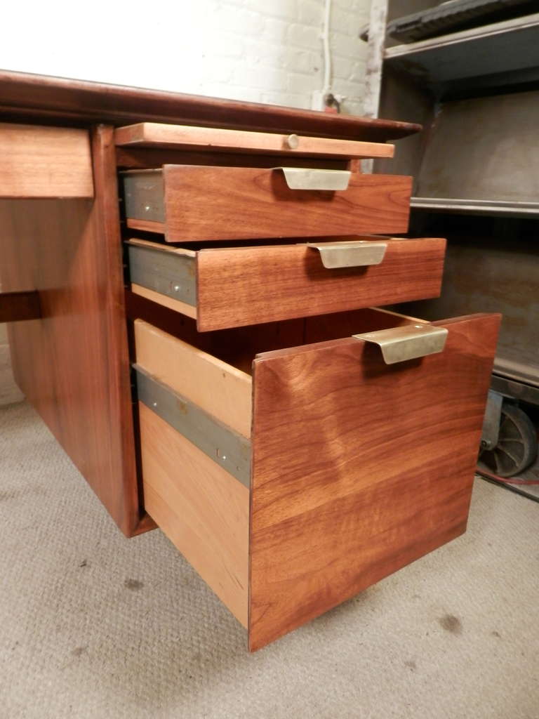 American Tremendous Mid-Century Modern Executive Desk By Standard
