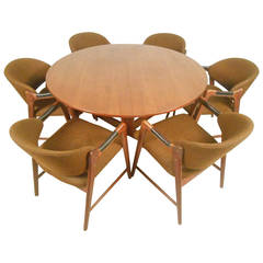 Mid-Century Modern Teak Dining Set With Westnofa Chairs 12