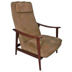 Milo Baughman Style Danish High Back Lounge Chair