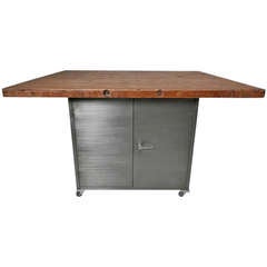 Large Double Sided Industrial Kitchen Island