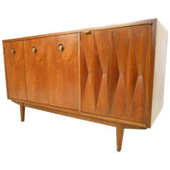 Mid-Century Modern Sculpted Front Credenza by American of Martinsville