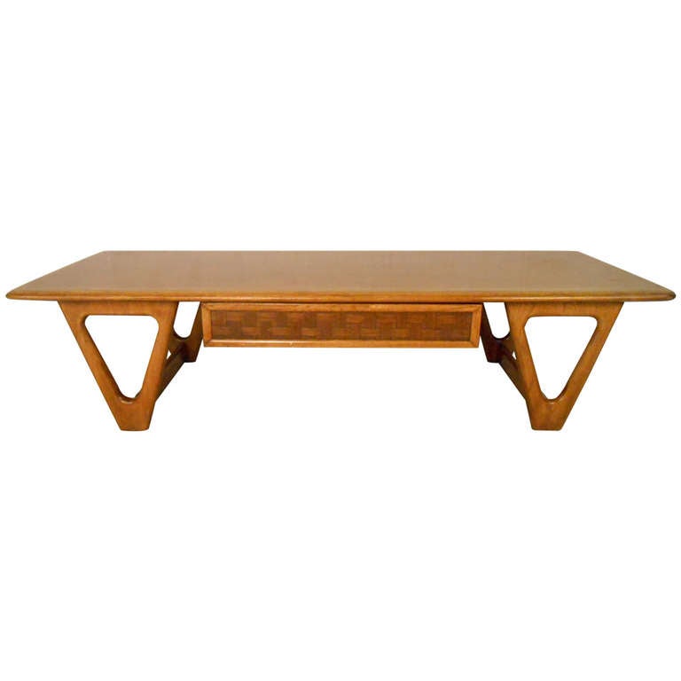 Vintage Lane Kidney Shaped Boomerang Walnut And Glass Coffee Table Mid-Century Modern Lane Perception Coffee Table - Vintage Lane Kidney Shaped Boomerang Walnut And Glass Coffee Table