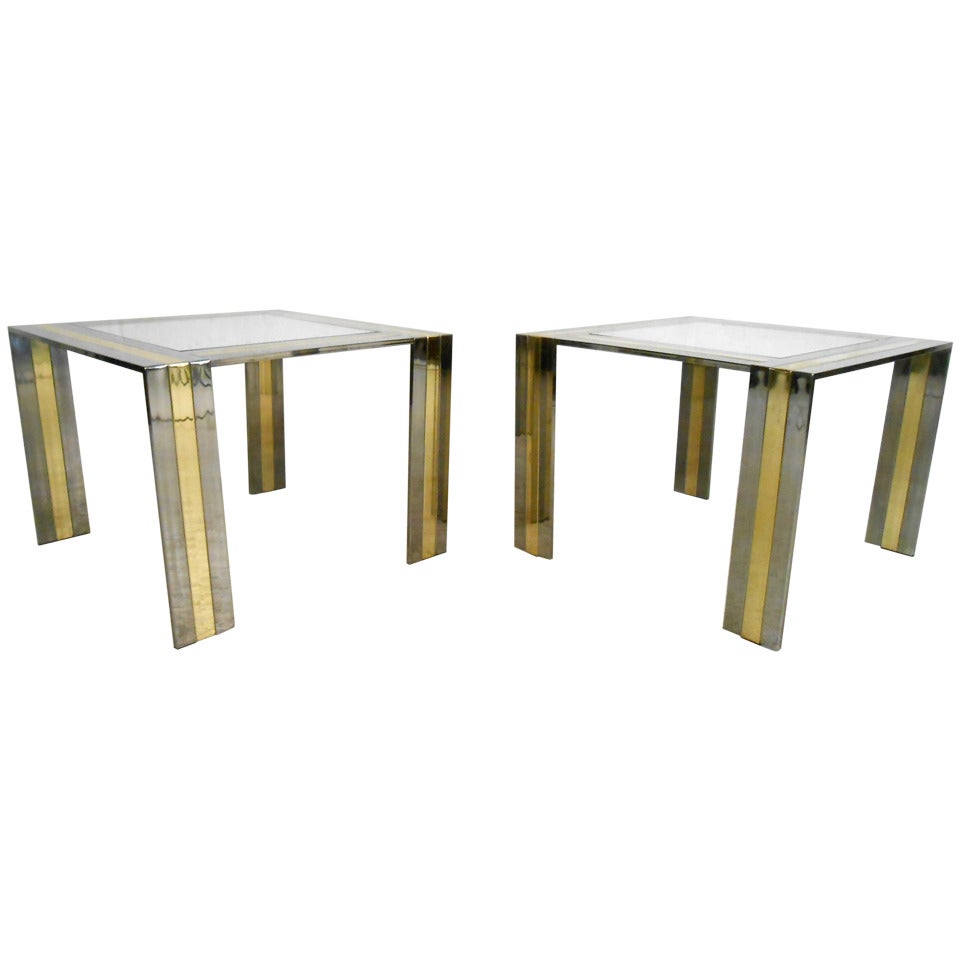 Pair of Vintage End Tables in the Style of Paul Evans For Sale