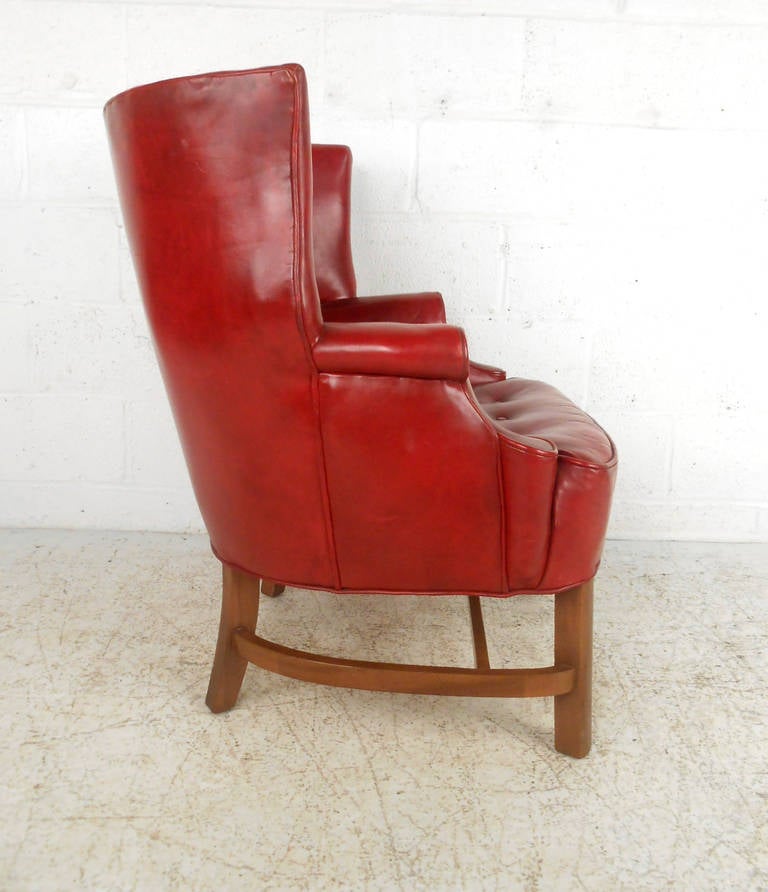 Vintage Vinyl Wingback Chair at 1stDibs