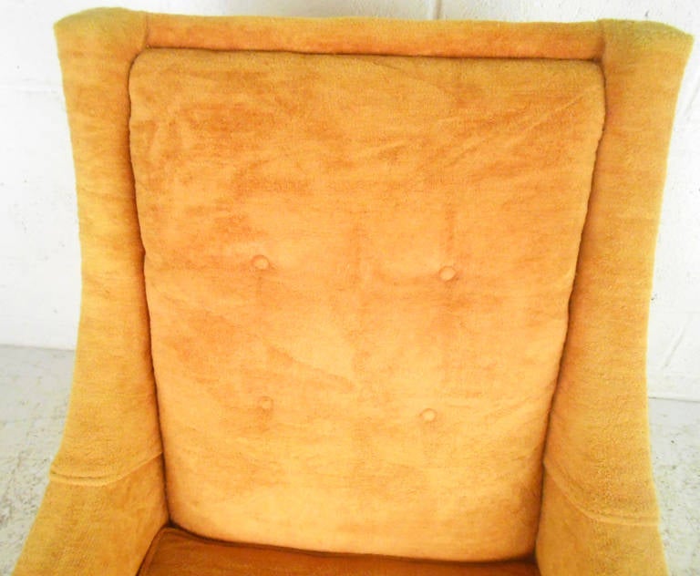 Mid-Century Modern Paul McCobb Style Highback Chair and Ottoman 2