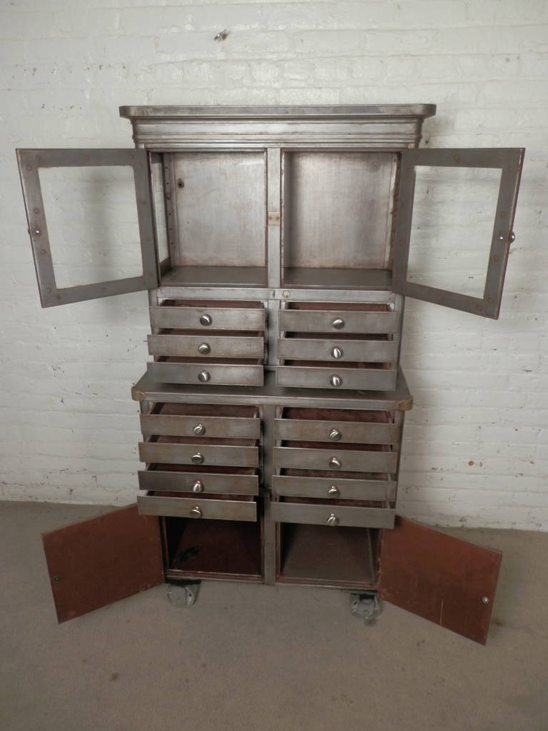 Mid-20th Century Large Early 20th Century Rolling Cabinet