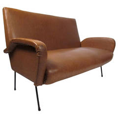 Vintage Italian Sculptural Vinyl Settee 6