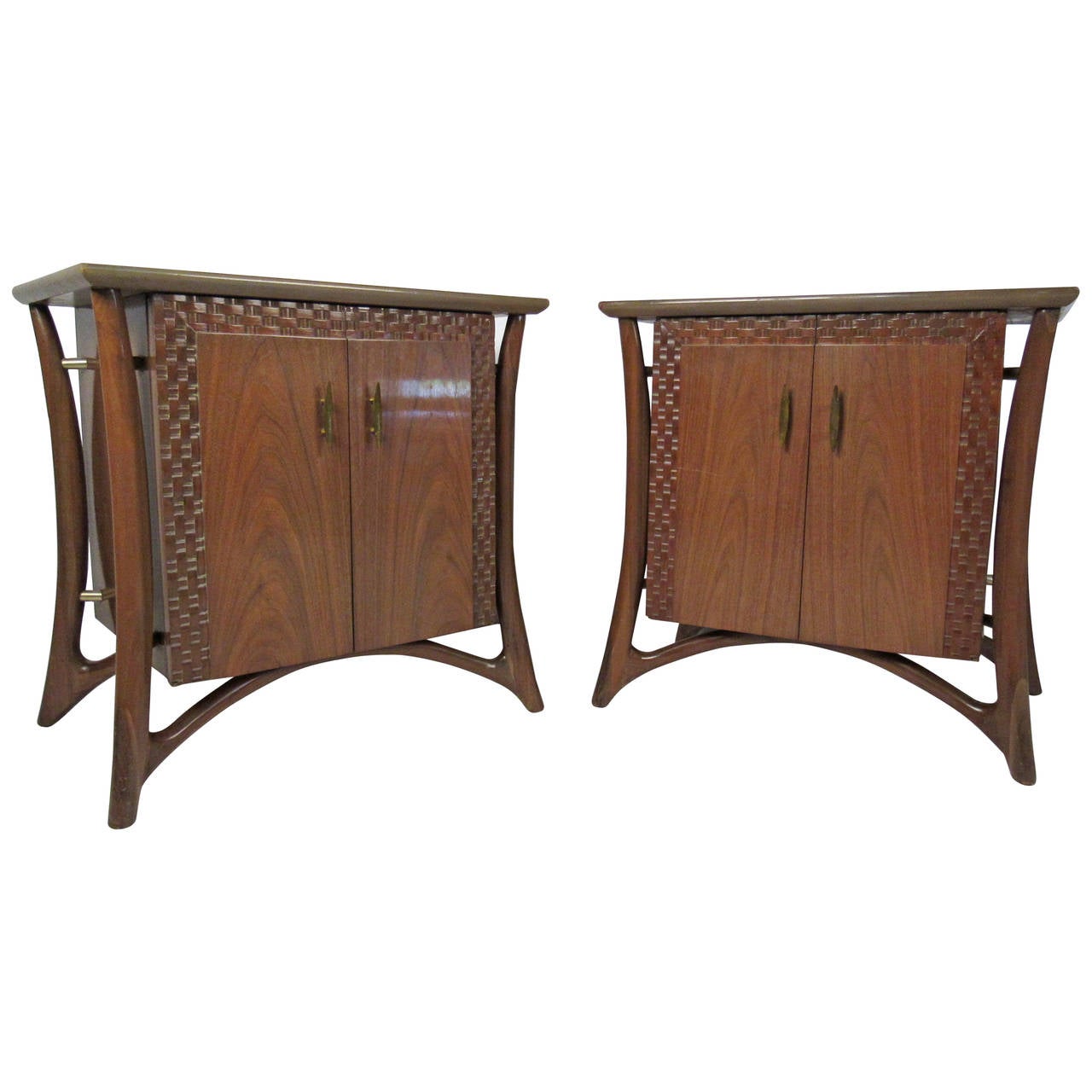 Pair Vintage Nightstands Attributed to Piet Hein For Sale at 1stdibs