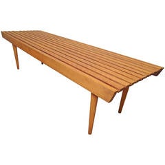 Vintage Mid-Century Slat Bench