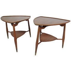 Pair of Mid Century Modern End Tables by John Widdicomb 1