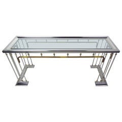 Chrome and Glass Console Table 5