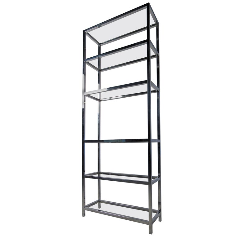 Mid Century Modern Chrome And Glass Etagere For Sale At 1stdibs