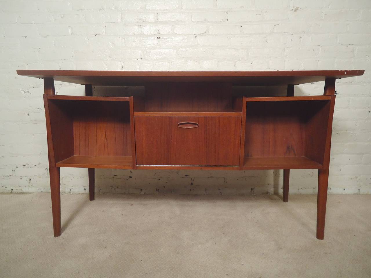 Danish Angular Desk with Finished Back 2