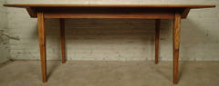 Table de ferme ancienne en pin massif avec plateau amovible