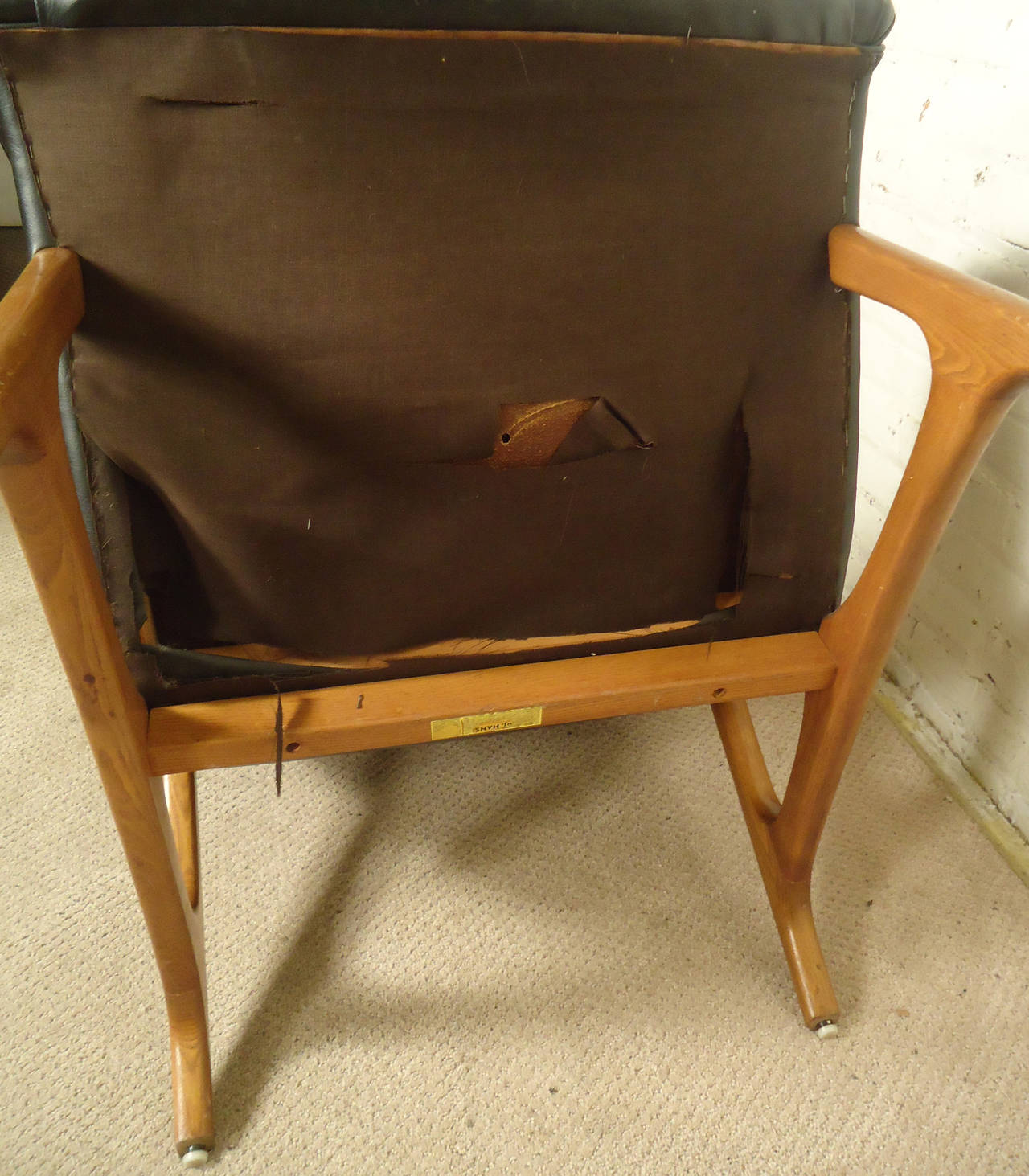 Midcentury Norwegian Lounge Chair by B.J. Hansen In Good Condition In Brooklyn, NY
