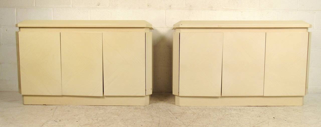 Pair Vintage Modern Lacquer Sideboards 4