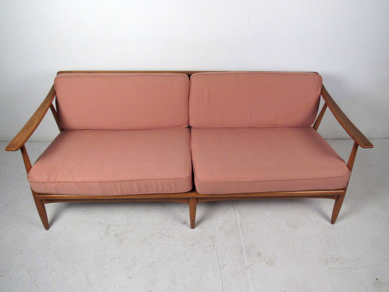 20th Century Vintage Mid-Century Modern Walnut Sofa