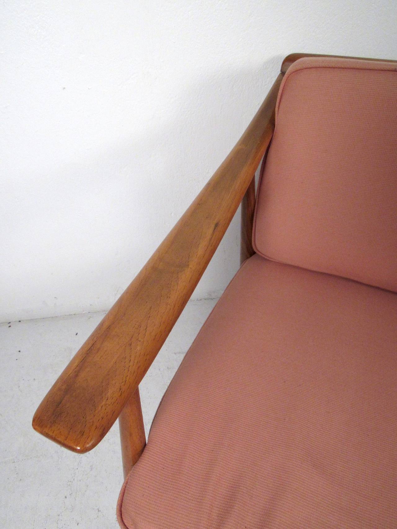 vintage mid century wood sofa