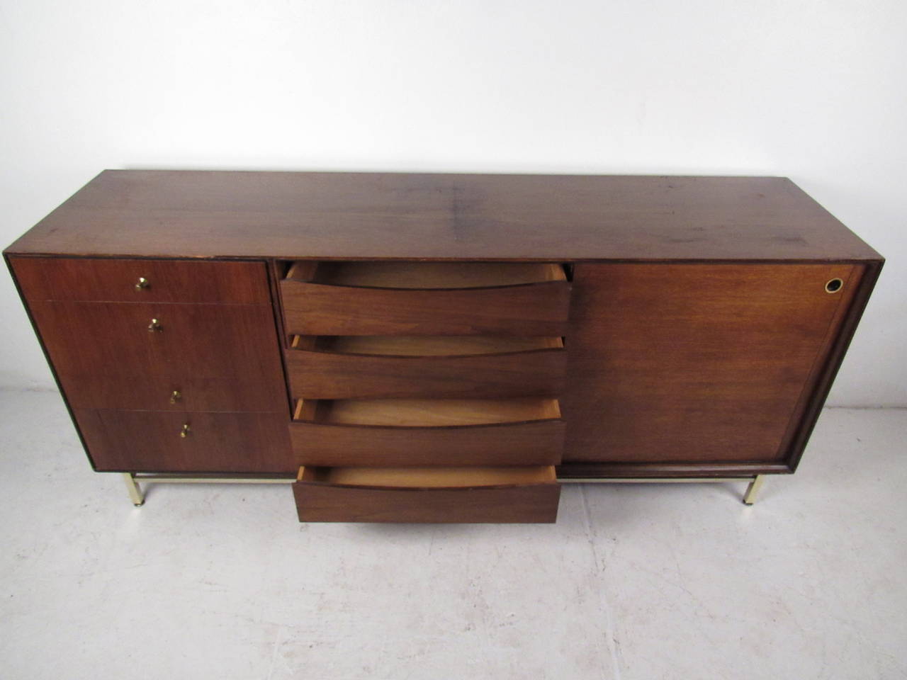 Mid-Century Modern John Stuart Twelve Drawer Dresser For Sale