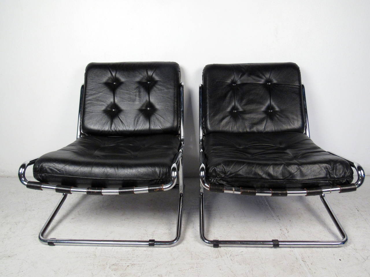 chrome and leather chairs