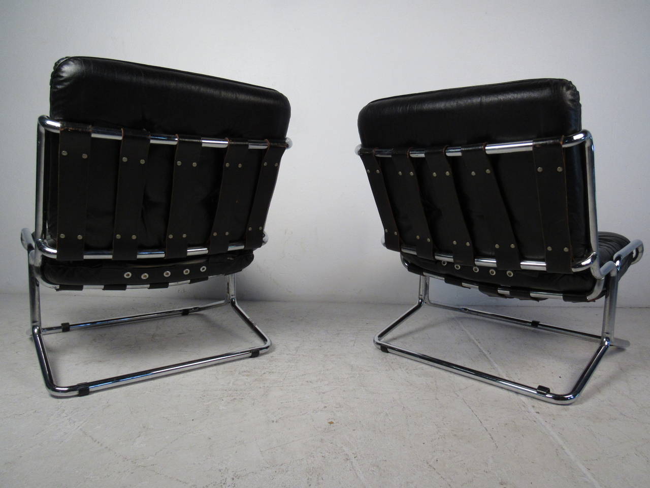chrome leather chairs