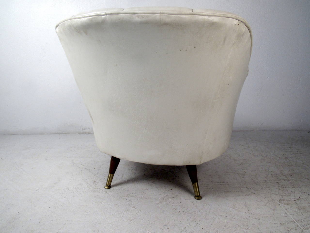 white mid century modern chair