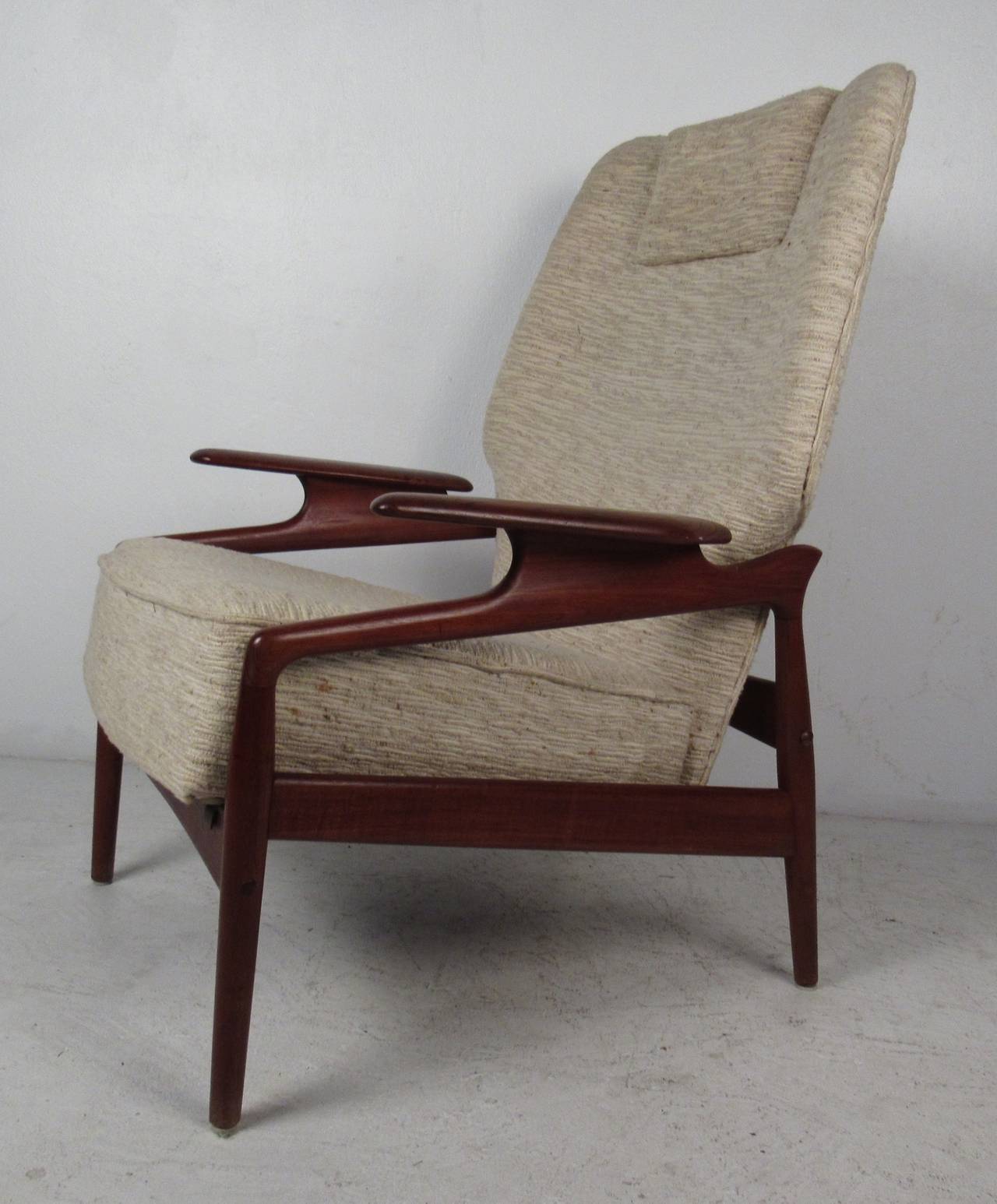 danish modern chair and ottoman