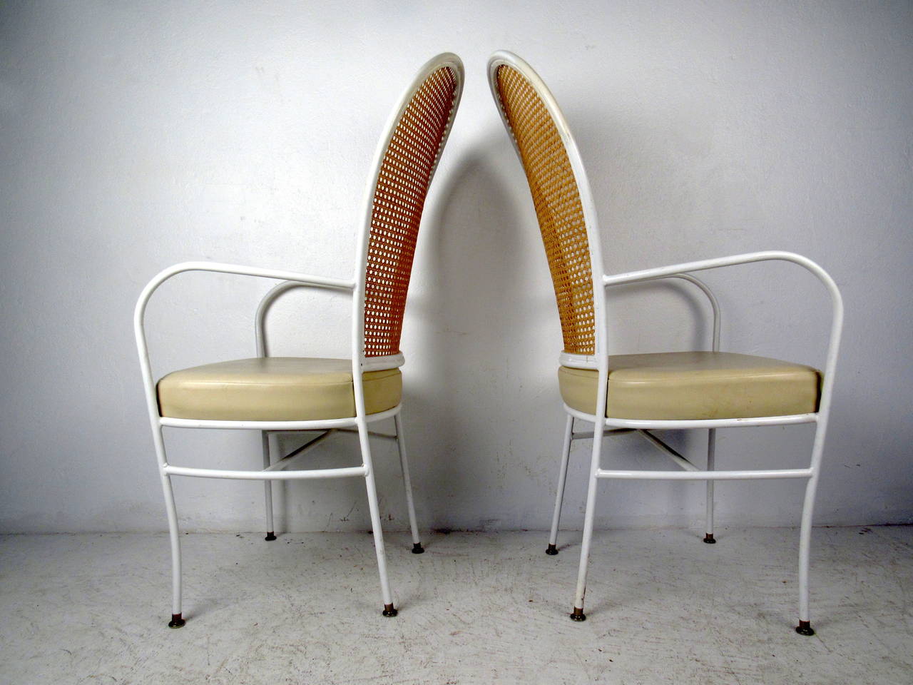 Mid-Century Modern PAIR Milo Baughman Cane Back Chairs for Thayer Coggin