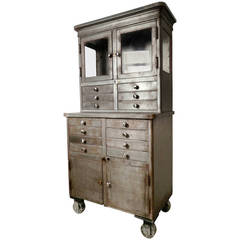 Vintage Large Early 20th Century Rolling Cabinet