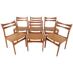 Set of Mid-Century Modern Eric Buck Style Teak Dining Chairs