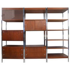 Sleek Three Piece Mid-Century Modern Wall Unit