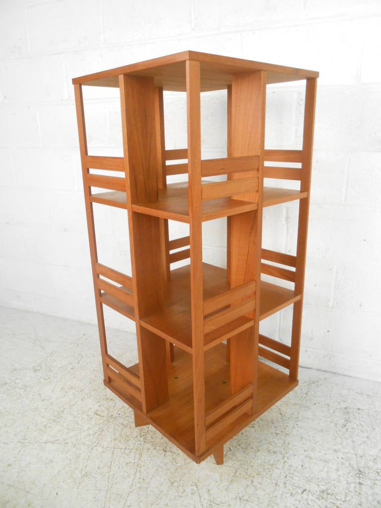 Mid-20th Century Rare Mid-Century Danish Teak Revolving Bookshelf