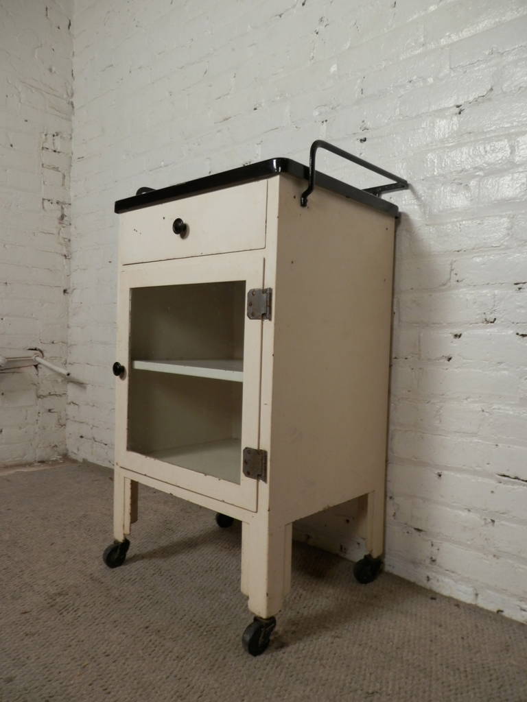Industrial Mid-Century Metal Medical Cabinet