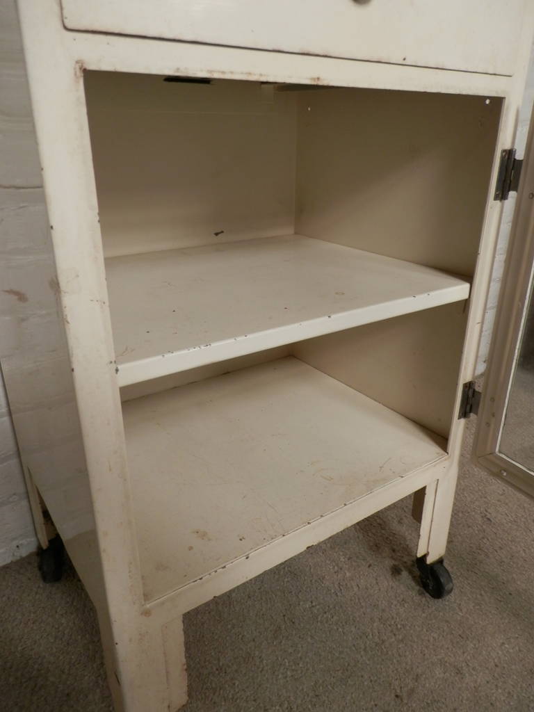Mid-Century Metal Medical Cabinet 1