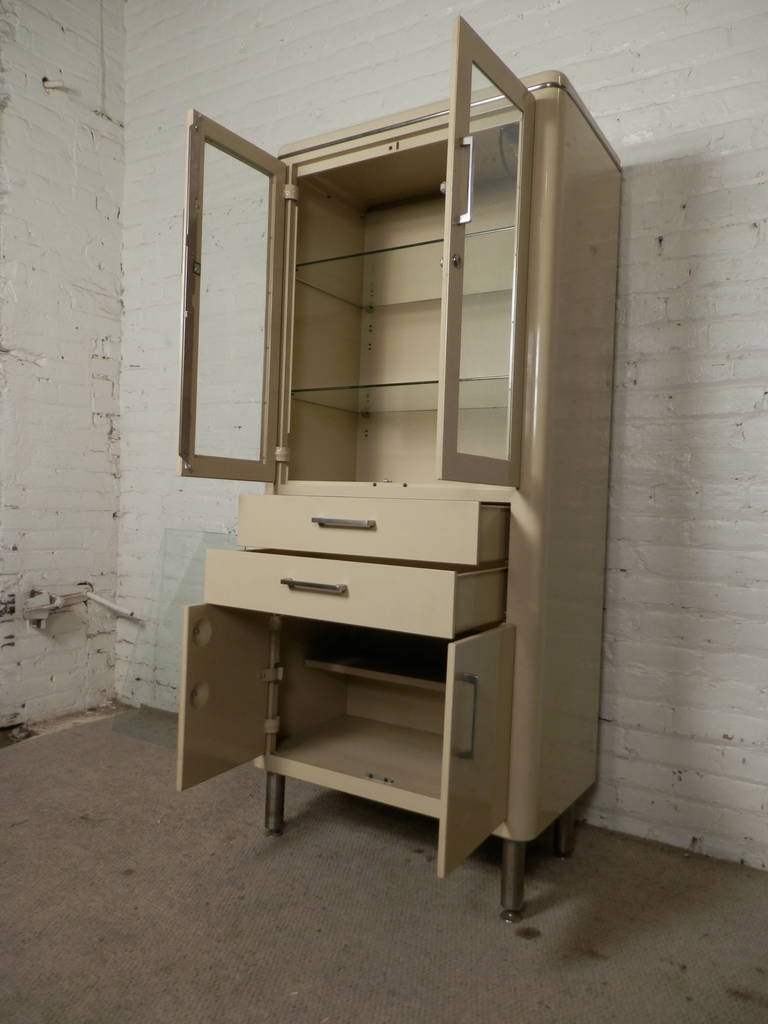 vintage metal medical cabinet