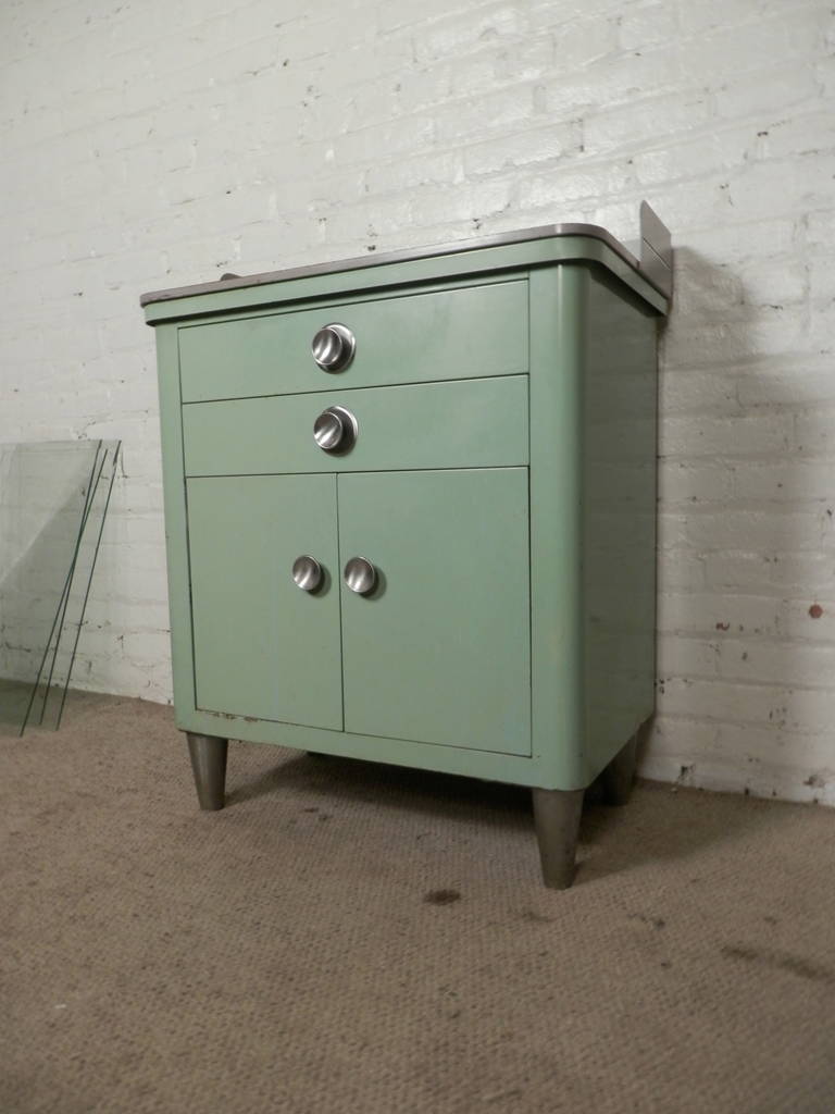 Hamilton Container Two Drawer Henry Hamilton Industrial Mid-Century Metal Cabinet at 1stDibs