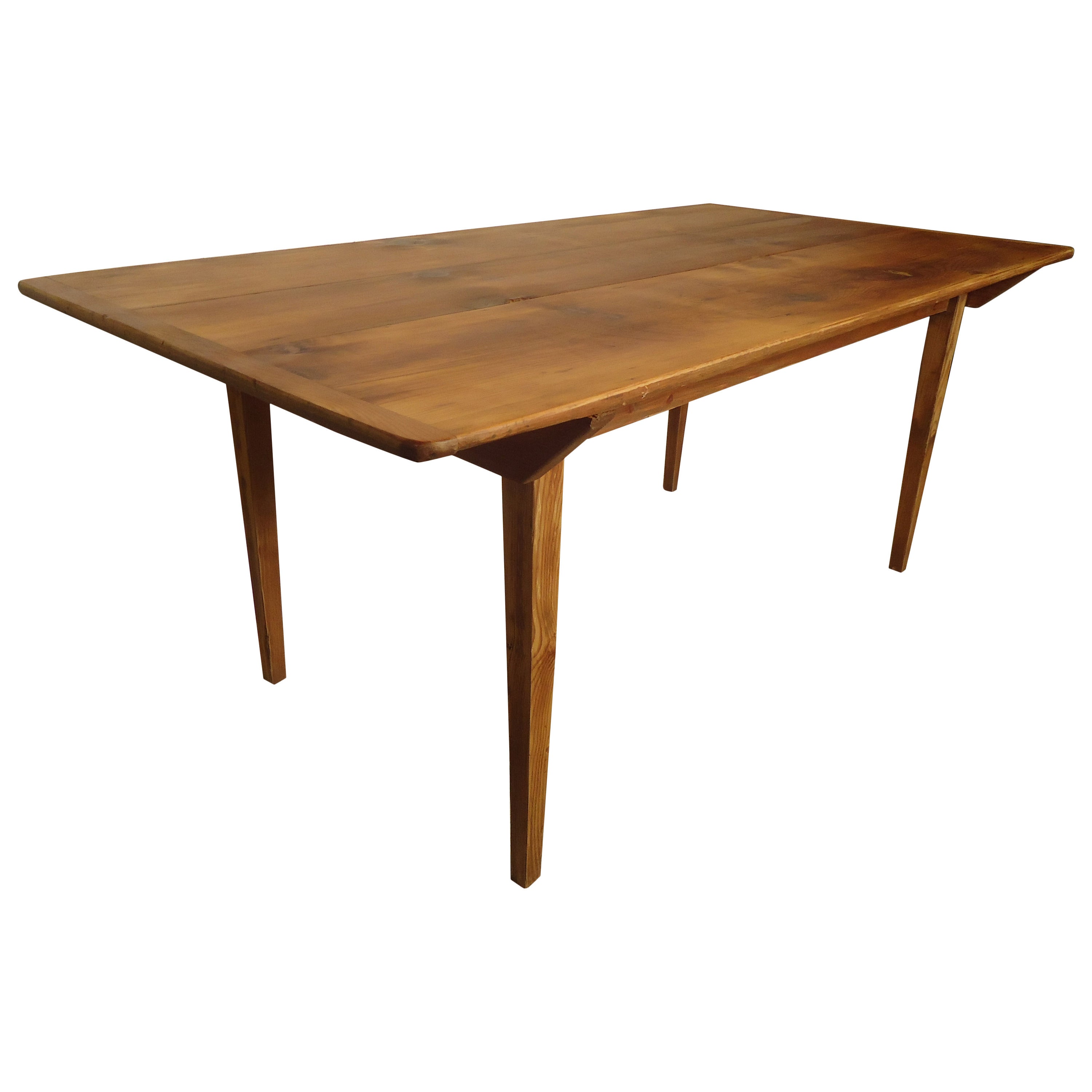 Antique Solid Pine Farm Table with Removable Top